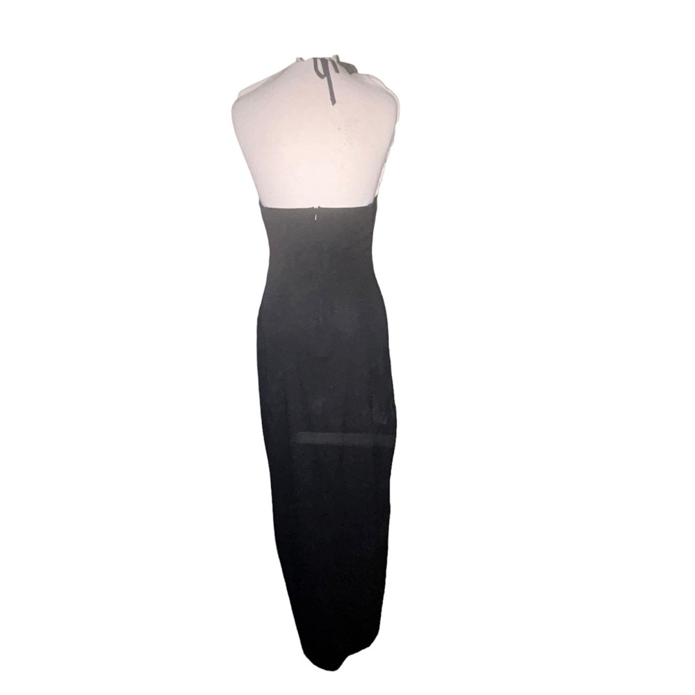 DUSK Sexy Elegant Beaded Sz‎ 6 Maxi Formal Prom Wedding Event Dress Black - Picture 4 of 13